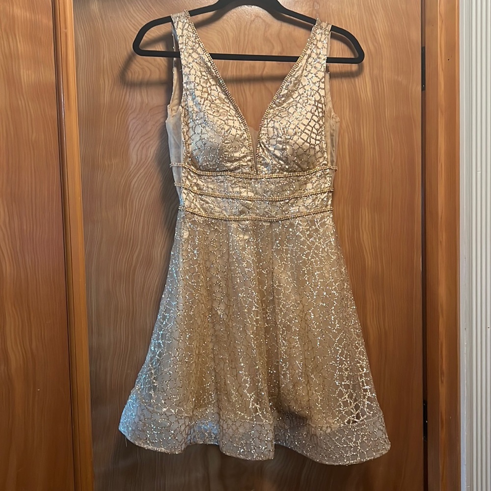 Gold homecoming dress